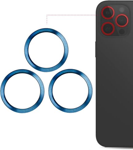 Best Shopper - Replacement Back Camera Bezel Ring Only Compatible with iPhone 12 Pro Max (Pacific Blue) (3 Piece Set) (10 Pack) in Kuwait