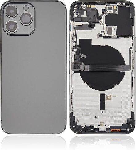 Best Shopper - Replacement Back Housing W/Small Components Pre-Installed Compatible for iPhone 13 Pro Max (No Logo) (Aftermarket Plus) (US Version) (Graphite) in Kuwait