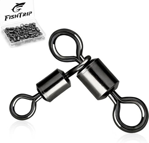 FishTrip 25/50Pcs 3 Way Fishing Swivels Tackle for Fishing Rigs 7LB-209LB in Kuwait