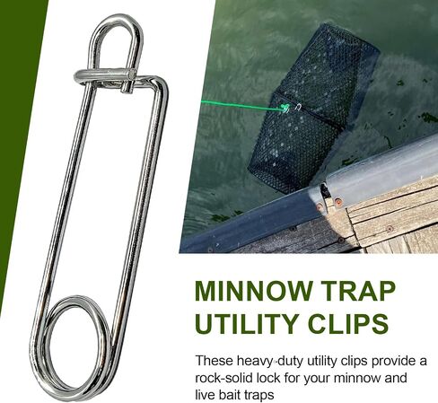 Minnow Trap Clips, Stainless Steel Live Bait Trap Lock Fasteners 4 Pack in Kuwait