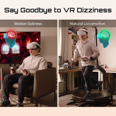 KAT Walk C2 VR Series | 360° Omnidirectional Walking Pad & Accessories for Immersive VR Gaming & Fitness | Compatible with SteamVR, Quest, Oculus | Core with Seated Module | US Size 7 in Kuwait