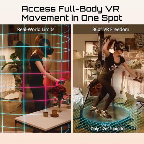 KAT Walk C2 VR Series | 360° Omnidirectional Walking Pad & Accessories for Immersive VR Gaming & Fitness | Compatible with SteamVR, Quest, Oculus | Core with Seated Module | US Size 7 in Kuwait