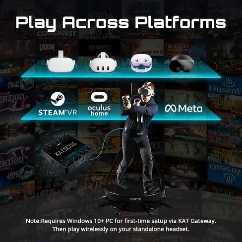 KAT Walk C2 VR Series | 360° Omnidirectional Walking Pad & Accessories for Immersive VR Gaming & Fitness | Compatible with SteamVR, Quest, Oculus | Core with Seated Module | US Size 7 in Kuwait
