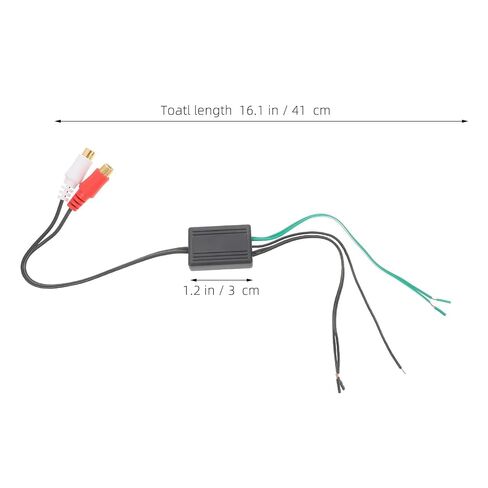 Car Speaker Cable Adapter with 2 RCA Female Connectors, Plastic Material, Black Color, Featuring Convenient Setup and Stable Signal Transmission for Vehicle Audio and Home Sound in Kuwait