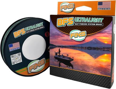 FINS BFS Ultralight Braided Fishing Line, Thin 8 Strand Finesse Braid, USA in Kuwait