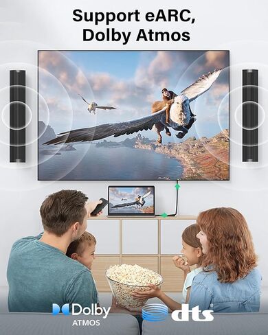 8K HDMI Cable Fiber-Optic 75FT Uni-Directional Home Theater/Game/Office Meeting Aluminium Shell High Speed, 48Gbps, Cord 8K60Hz 4K120Hz eARC HDCP 2.2&2.3 Slim -Black in Kuwait