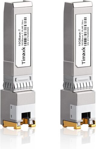 Timaxk 10G SFP+ to RJ45 Transceiver, 10GBase-T Copper Ethernet Module, 30m Over Cat6a/Cat7, Compatible with Cisco SFP-10G-T-S, Ubiquiti UACC-CM-RJ45-MG, MikroTik S+RJ10, Netgear, QNAP, 1 Pack in Kuwait