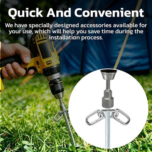 Heavy Duty Lag Screws 3/8 x 12 Tent Stakes Kit with Chain Links and Washers for Trampoline Carports Canopies Sheds Swing Sets Camping Ground Anchors for High Winds in Kuwait