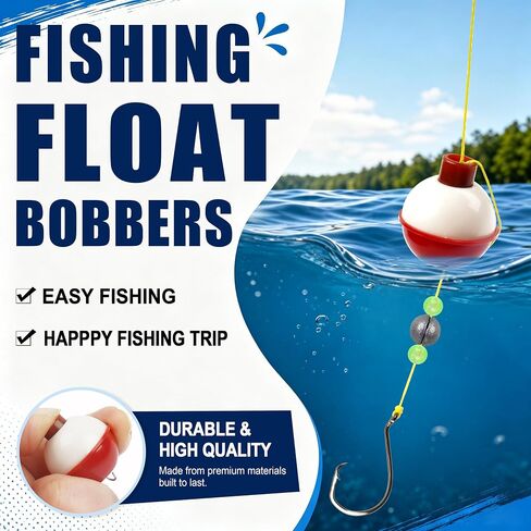 Fishing Bobbers Hooks and Weights Tackle Kit, 175pcs Beginners Equipment Include Fishing Hooks, Bobbers, Sinker Weights, Beads, Organized Tackle Box for Bass Trout Catfish Panfish in Kuwait