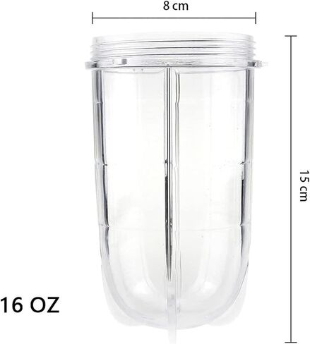 Pack of 2 16Oz Tall Jar Cups for Magic Bullet Blender Juicer 250W mb1001Series in Kuwait