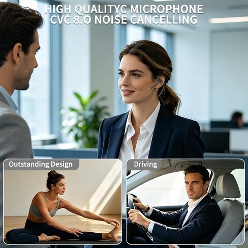 Hsility Bluetooth Headset with USB Type C 270 Degrees Rotatable Microphone for Truck Driver Bussiness and Travel in Kuwait