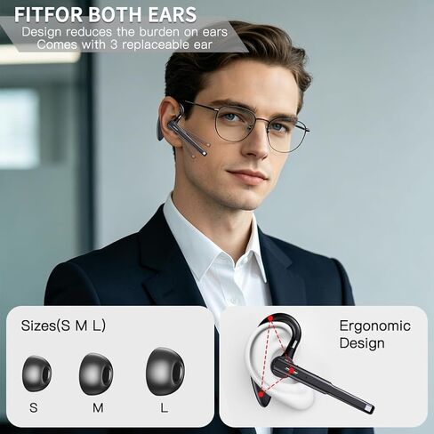 Hsility Bluetooth Headset with USB Type C 270 Degrees Rotatable Microphone for Truck Driver Bussiness and Travel in Kuwait