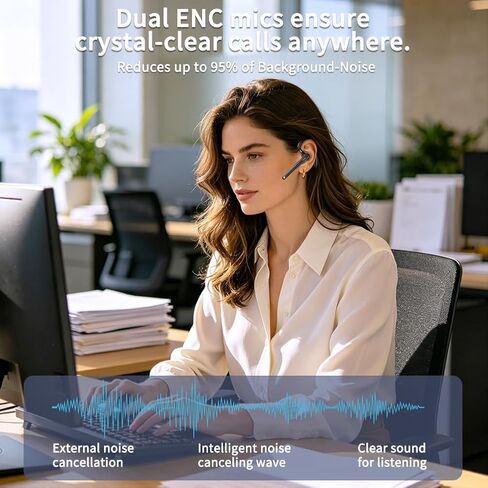 Hsility Bluetooth Headset with USB Type C 270 Degrees Rotatable Microphone for Truck Driver Bussiness and Travel in Kuwait