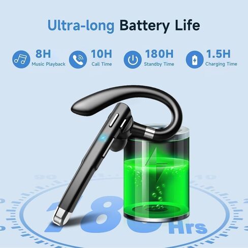 Hsility Bluetooth Headset with USB Type C 270 Degrees Rotatable Microphone for Truck Driver Bussiness and Travel in Kuwait