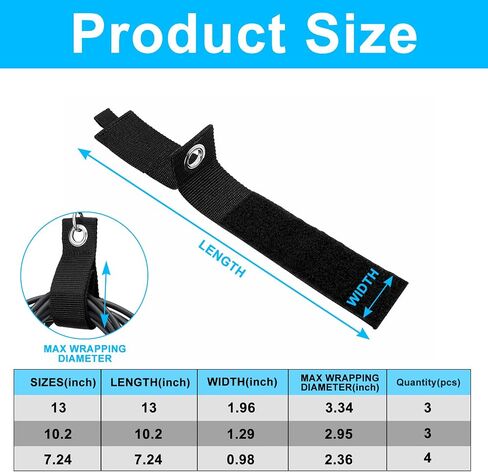 10 Pcs Heavy-Duty Storage Straps 7.24-13In Hook & Loop in Kuwait