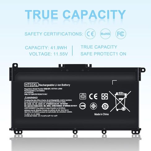 TSKYBEAR HTO3XL Laptop L11119-855 HT03XL Battery Compatible with HP Pavilion 14 15 17 15-CS 15-DA 15-DB Series 15-DA0012DX 14-CE0068ST 15-CS3073CL 15-CS3153CL 15-CS2064ST 15-DA0014DX HT03041XL in Kuwait