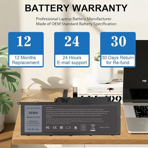 BND F7HVR Laptop Battery Replacement for Dell Inspiron 17 7737 7746 15 7537 5545 Series Ins15HD-2528 Ins15HD-1528 Ins15HD-1828T G4YJM 062VNH T2T3J Battery 14.8V 58Wh in Kuwait