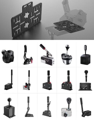 Universal Adjustable Handbrake & Shifter Mount for Playseat Trophy & Sim Racing Cockpit/Desk – Compatible with Logitech, Thrustmaster TH8A/TSS, MOZA HBP/SGP/HGP, Driving Force Shifter & Most USB Handbrakes in Kuwait