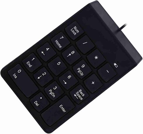 Acouto USB Numeric Keypad Lightweight Mini Number Pad PlugandPlay 18 Keys and Students Black in Kuwait