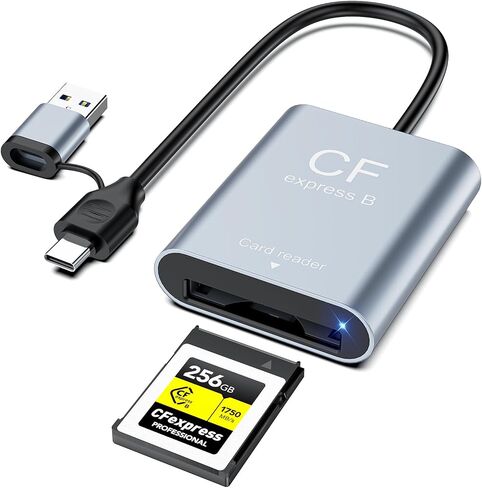 CFexpress Type B Card Reader USB 3.2 Gen 2 10Gbps, 2-in-1 USB-C & USB-A Adapter, Portable CFexpress Type B Adapter for Windows/Mac/Linux/Android, iPhone/iPad, Laptops & Tablets in Kuwait