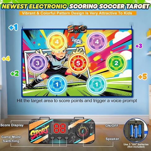 LED Light Up Bow and Arrow Set 2-Pack with Suction Cup Arrows & Electronic Scoring Soccer Target Game, Indoor Outdoor Archery Kit with Target Quivers, Soccer Game with Training Discs Soft Balls for Ki in Kuwait