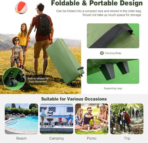 DORTALA 2-Person Tent Cot, Foldable Elevated Camping Tent w/Air Mattress & Sleeping Bag, Portable Dome Camping Tent Cot for Hiking, Camping & Picnic in Kuwait