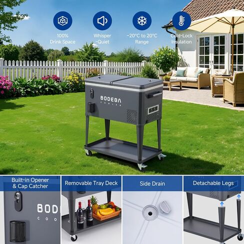 مبرد كهربائي BODEGACOOLER 50QT مع عجلات، مبرد ضاغط متدحرج in Kuwait
