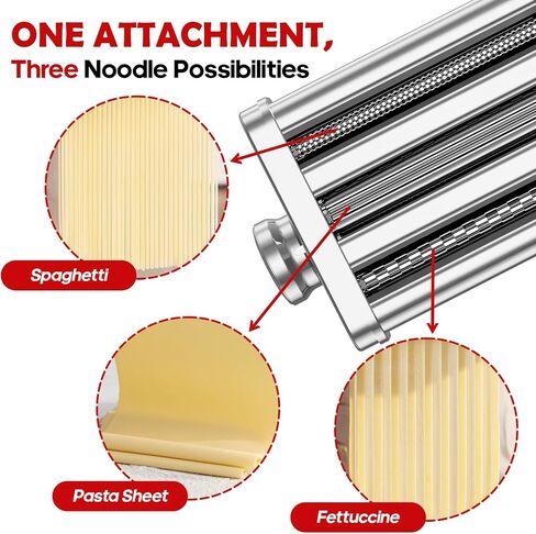 Pasta Attachment for KitchenAid Stand Mixer, 3-in-1 Food-Grade Pasta Maker in Kuwait