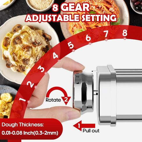 Pasta Attachment for KitchenAid Stand Mixer, 3-in-1 Food-Grade Pasta Maker in Kuwait