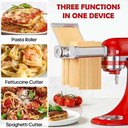 Pasta Attachment for KitchenAid Stand Mixer, 3-in-1 Food-Grade Pasta Maker in Kuwait