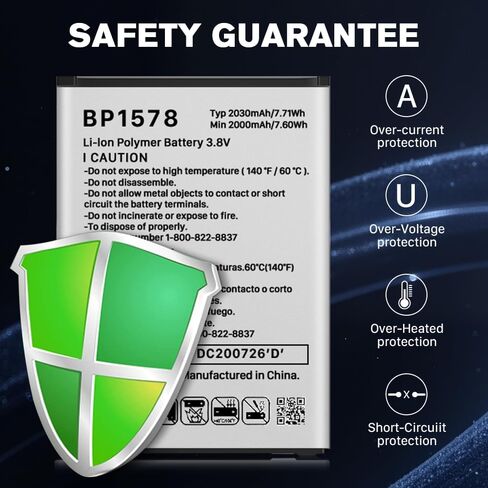2030mAh BP1578 Super High Capacity Li-ion Replacement Battery for Verizon Kazuna eTalk 4G LTE KAZ-F019 KAZF019PP Batteries in Kuwait