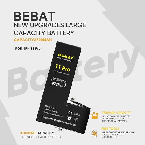 Replacement for iPhone 11 PRO Battery, 3700mAh High Capacity Li-ion Polymer Replacement Battery for Model A2160 A2215 A2217 with Professional Repair Tool Kits in Kuwait