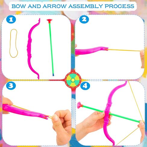 60 Pack Kids Bow and Arrow Sets Mini Bow and Toy Arrow Small Archery Bow Shooter for Kids Sports FunTarget Outdoor Game Sport Party Favors Gifts in Kuwait