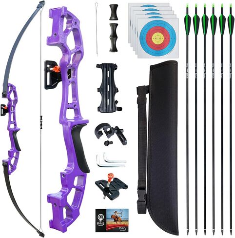 D&Q Recurve Bow and Arrow Set for Adults & Youth Beginner,40lbs Archery Recurve Bow Set with Aluminum Alloy Bow Riser, Right Hand Takedown Hunting Bows for Outdoor Training Practice in Kuwait