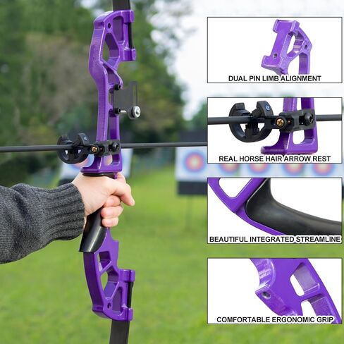 D&Q Recurve Bow and Arrow Set for Adults & Youth Beginner,40lbs Archery Recurve Bow Set with Aluminum Alloy Bow Riser, Right Hand Takedown Hunting Bows for Outdoor Training Practice in Kuwait