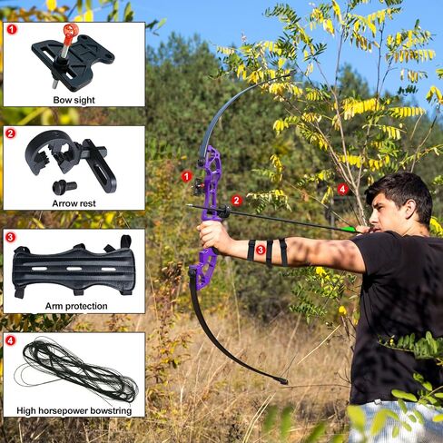D&Q Recurve Bow and Arrow Set for Adults & Youth Beginner,40lbs Archery Recurve Bow Set with Aluminum Alloy Bow Riser, Right Hand Takedown Hunting Bows for Outdoor Training Practice in Kuwait