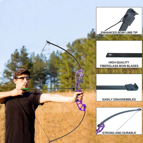 D&Q Recurve Bow and Arrow Set for Adults & Youth Beginner,40lbs Archery Recurve Bow Set with Aluminum Alloy Bow Riser, Right Hand Takedown Hunting Bows for Outdoor Training Practice in Kuwait
