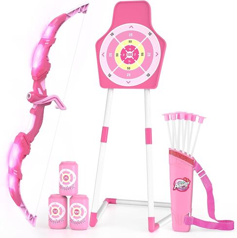 Bow and Arrow Set Girl Toys,LED Light Up Archery Set for Indoor Outdoor in Kuwait