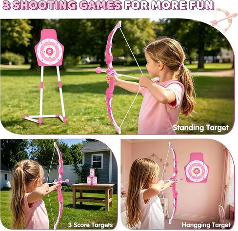 Bow and Arrow Set Girl Toys,LED Light Up Archery Set for Indoor Outdoor in Kuwait