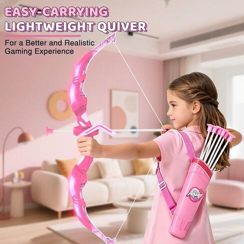 Bow and Arrow Set Girl Toys,LED Light Up Archery Set for Indoor Outdoor in Kuwait