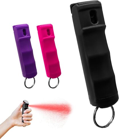 FURY Fliptop Hardshell Pepper Spray - 12Ft Range, Max Strength, UV Dye Identifier, Anti-Leak & Anti-Misfire, Slidetop Trigger, Belt Clip & Key Ring, Multiple Color Options, Self-Defense Spray in Kuwait