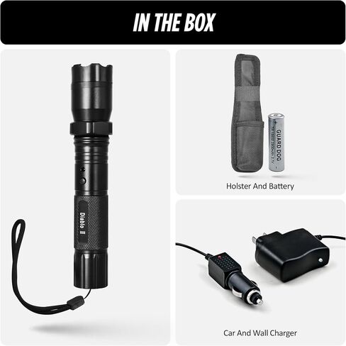 Diablo 2 Stun Gun Self Defense with LED Flashlight, Rechargeable Battery in Kuwait