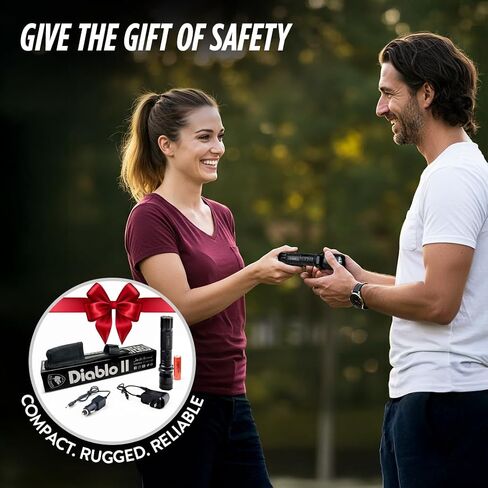 Diablo 2 Stun Gun Self Defense with LED Flashlight, Rechargeable Battery in Kuwait