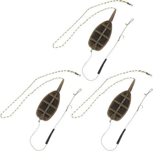 Inline Method Feeder, 3 PCS Method Feeders Carp Fishing Rig, Plastic Inline Carp Fishing Equipment in Kuwait