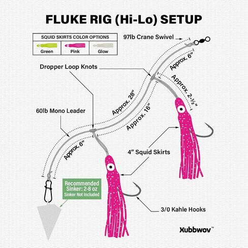 Hi-Lo Fluke Rigs 6-Pack Saltwater Fishing Rigs in Kuwait