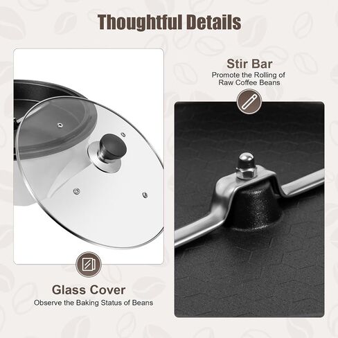 Electric Coffee Bean Roasters, 1.1lbs Commercial Coffee Bean Roasting Machine, Non-stick & Temperature Control(0-240℃), 110V Household Coffee Bean Baking Machine for Home Use Cafe Shop in Kuwait