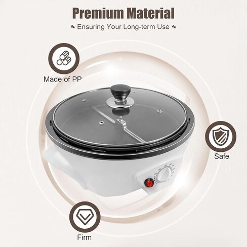 Electric Coffee Bean Roasters, 1.1lbs Commercial Coffee Bean Roasting Machine, Non-stick & Temperature Control(0-240℃), 110V Household Coffee Bean Baking Machine for Home Use Cafe Shop in Kuwait