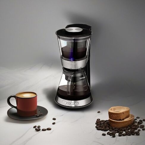 Cuisinart DCB-10P1 Automatic Cold Brew Coffeemaker with 7-Cup Glass Carafe, Silver and Black in Kuwait