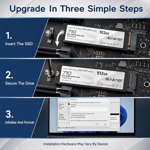 SUNEAST 512GB M.2 2280 PCIe4.0 NVMe Gen4x4 Internal SSD in Kuwait