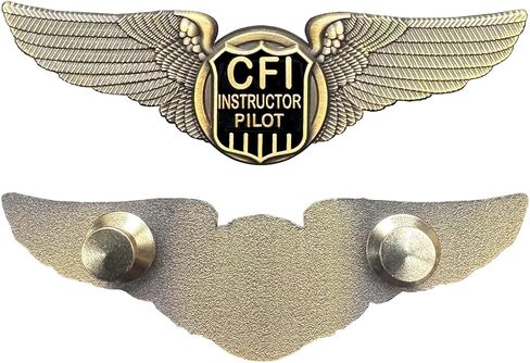 AMERICA'S FRONT LINE EL15-21 CFI Instructor Pilot Wings pin Full Size Standard 3 inch Certified Flight Instructor in Kuwait